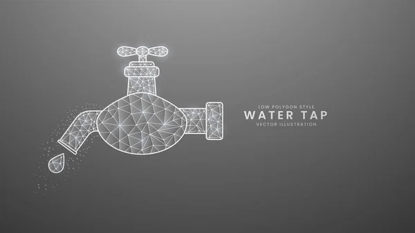 Grifo Agua Flujo Agua Apertura Ahorre Concepto Ecología Del Agua — Archivo Imágenes Vectoriales