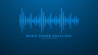 Müzik ses eşitleyici arayüzü. Işık efekti ve neonlu vektör illüstrasyonu