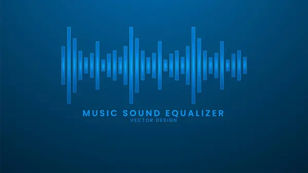 ミュージックサウンドイコライザーインターフェース 光効果とネオンによるベクトルイラスト — ストックベクタ