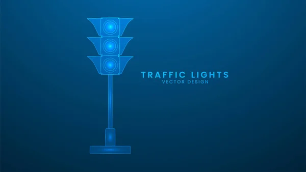 Verkeerslichten Vector Illustratie Met Lichteffect Neon — Stockvector