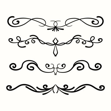 Süs bölücüleri etiketlensin. Dekoratif retro sayfa ayırıcı sınırları