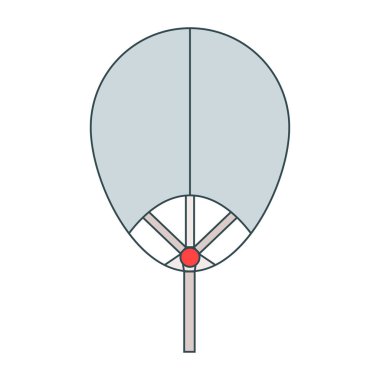 El yelpazesi kırmızı ve gri. Hatıra, katlanan kağıt ya da ipek üfleyici. Geleneksel oryantal dekor