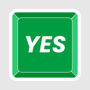 Yeşil düğme evet işareti. Beyaz arkaplanda yeşil işaretli semboller izole edildi