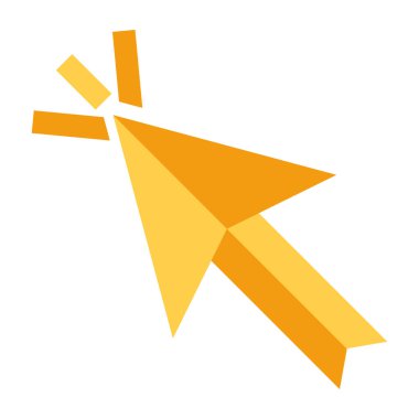 Düz sarı imleç oku. Bilgisayar faresi işaretini kapat