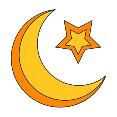 Yıldızlı ay, izole edilmiş beyaz arkaplanda hava durumu