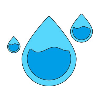 Mavi su damlası şekli, izole edilmiş beyaz zeminde hava durumu