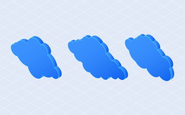 Isometric havası. Clound beyaz arkaplanda izole edildi