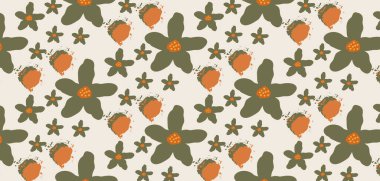 El çizimi çiçekler pürüzsüz desen. Sunum, arkaplan, duvar kağıtları, tekstil ve moda alanlarında Pastel boho arka planı.