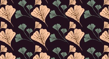 Gingosu olan soyut çiçek arkaplanı pürüzsüz bir iz bırakır. Arkaplan, duvar kağıtları, tekstil ve moda için dokular bırakır.