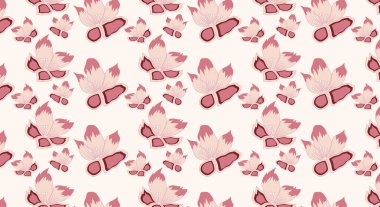 Soyut fırça yaprakları ve dalları dikişsiz desen. Organik şekiller çiçek arkaplanını şekillendirir. Arkaplan, duvar kağıtları, tekstil ve moda için dokular bırakır.