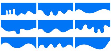 Bölücüler ve Tasarım Elementleri için Mavi Sıvı Sıvı Kenarlıkları