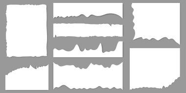 Kolaj ve Dijital Albüm için Çeşitli Yırtık Kağıt Parçaları