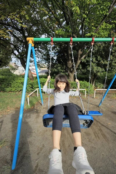 Japanese Student Girl Swing Years Old — Stock Photo, Image
