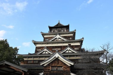Hiroshima, Japonya 'daki Hiroşima kalesinin kalesi.
