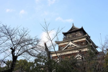 Hiroshima, Japonya 'daki Hiroşima kalesinin kalesi.