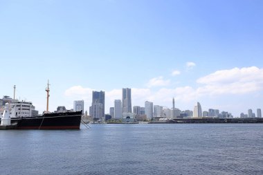 Hikawa Maru ve Yokohama Minatomirai 21 Yokohama, Kanagawa, Japonya