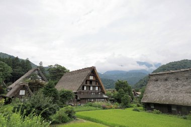 Shirakawa-go 'da Gifu, Japonya' da bir ev.