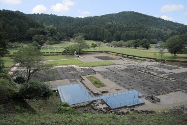 Asakura yakata kalıntıları Ichijodani Asakura ailesinin tarihi kalıntıları, Fukui, Japonya