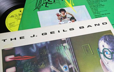 Viersen, Almanya - 9 Kasım. 2022: J Geils Band Freeze 'in kareli albüm kapağının kapatılması