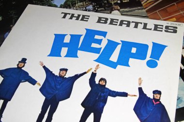 Viersen, Germany - November 9. 2022: Closeup of isolated vinyl record album cover Help of the Beatles music band, released 1965
