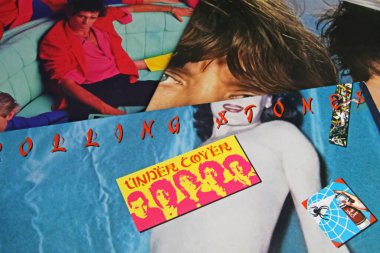 Viersen, Germany - November 9. 2022: Closeup of isolated vinyl record album of rolling stones band