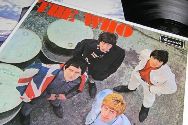 Viersen, Germany - November 9. 2022: Closeup of isolated vinyl record My generation debut album from the Who band, released 1965