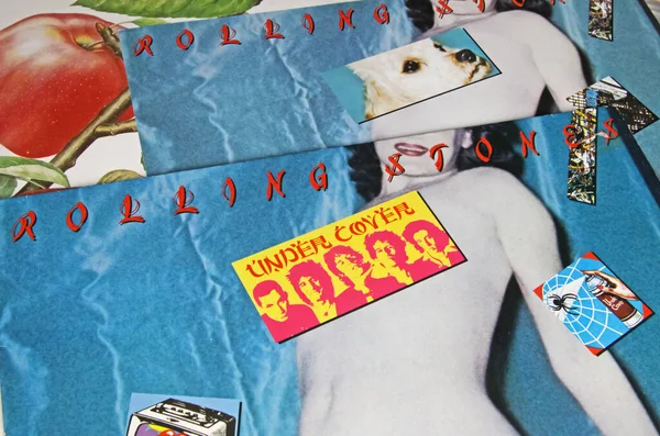 Viersen, Germany - November 9. 2022: Closeup of isolated vinyl record Undercover album of rock band the Rolling Stones