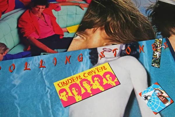 Viersen, Germany - November 9. 2022: Closeup of isolated vinyl record album of rolling stones band