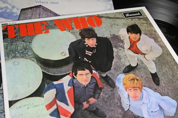 Viersen, Germany - November 9. 2022: Closeup of isolated vinyl record My generation debut album from the Who band, released 1965