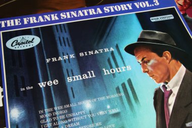Viersen, Germany - 8. June 2022: Closeup of vinyl record cover grammy hall of fame album in the wee small hours from singer Frank Sinatra, released 1955