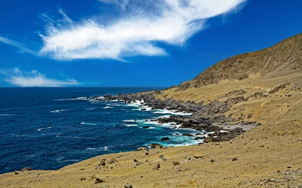Salvaje Deshabitado Seco Estéril Costa Rocosa Pacífica Norte Chile Pan — Foto de Stock