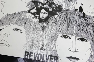 Viersen, Almanya - 9 Haziran. 2023: 1966 'da Beatles' tan çıkan vinil albüm kapağı
