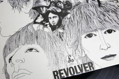 Viersen, Almanya - 9 Haziran. 2023: 1966 'da Beatles' tan çıkan vinil albüm kapağı