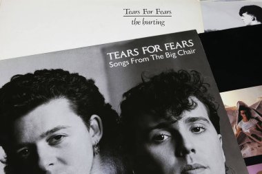 Viersen, Almanya - 9 Mayıs. 2023: İngiliz yeni dalga 80 'lerin grubu Tears for Fears' ın vinil plak kapağının kapağı