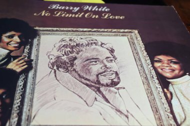 Viersen, Germany - May 9. 2023: Closeup of singer Barry White vinyl record album cover No limit of love from 1974