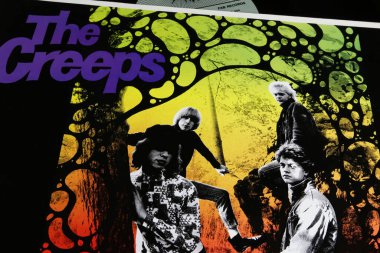 Viersen, Almanya - 9 Mayıs. 2023: The Creeps garaj rock grubunun 1986 'dan kalma vinil albüm kapağı
