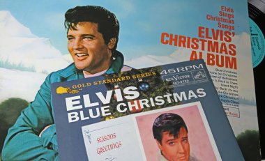 Viersen, Almanya - 9 Mayıs. 2023: Elvis Presley 'in noel albümü kapağının kapağı