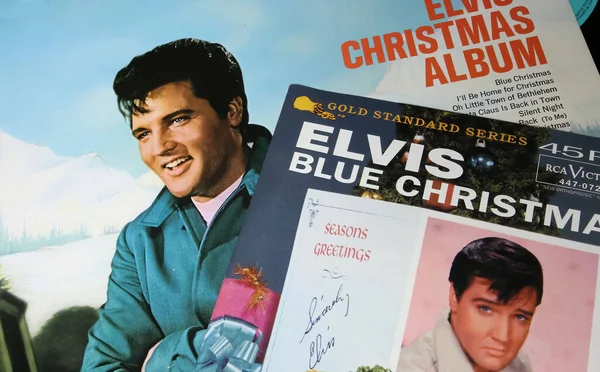 Viersen, Almanya - 9 Mayıs. 2023: Elvis Presley 'in noel albümü kapağının kapağı