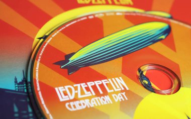 Viersen, Almanya - 9 Ocak. 2024: Led Zeppelin grubunun DVD albüm kapağı kapak filmi Kutlama Günü