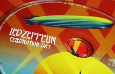 Viersen, Almanya - 9 Ocak. 2024: Led Zeppelin grubunun DVD albüm kapağı kapak filmi Kutlama Günü