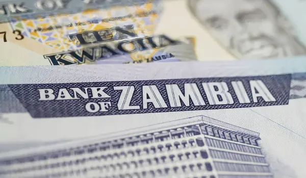 Zambiya Nın Eski Tarihi Kwacha Para Birimi Banknotunun Kapanışı — Stok fotoğraf
