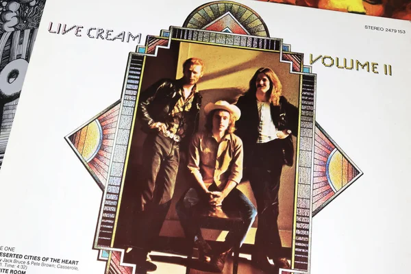 Viersen, Almanya - 9 Ocak. 2024: İngiliz rock grubu The Cream vinil Live albüm kapağı Volume 2 from 1972