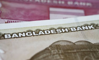 Bangladeş 'teki eski para birimi Taka banknotunun kapanışı (merkeze odaklan)