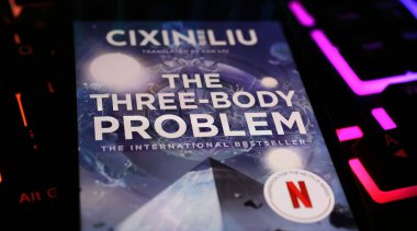 Viersen, Almanya - 9 Mart. 2024: Cixin Liu 'nun 3 Gövde Problemi Netflix serisi