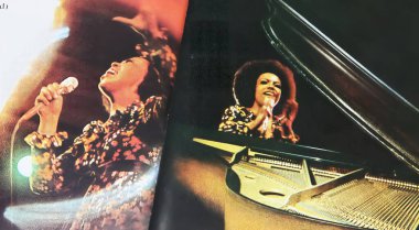 Viersen, Germany - April 5. 2024: Closeup of soul singer Roberta Flack album cover Killing me softly from 1973 clipart