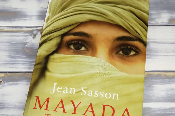 stock image Viersen, Germany - April 9. 2024:  Jean Sasson Mayada book cover, Daughter Of Iraq: One Woman's Survival in Saddam Hussein's Torture Jail