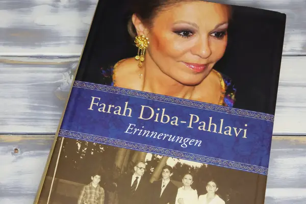 stock image Viersen, Germany - April 9. 2024: Closeup of Farah Diba Pahlavi Memoirs book cover