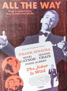 Viersen, Almanya - 9 Mayıs. 2024: Joker 'in film posteri 1957' den Frank Sinatra ve Mitzi Gaynor 'ın oynadığı vahşi bir filmdir.