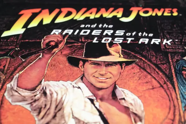 stock image Viersen, Germany - May 9. 2024: Cinema film poster detail from movie Indiana Jones Raiders of the lost Ark from 1981