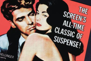 Viersen, Almanya - 9 Mayıs. 2024: Ava Gardner ve Burt Lancaster 'ın oynadığı The Killers filminin kara film afişi.